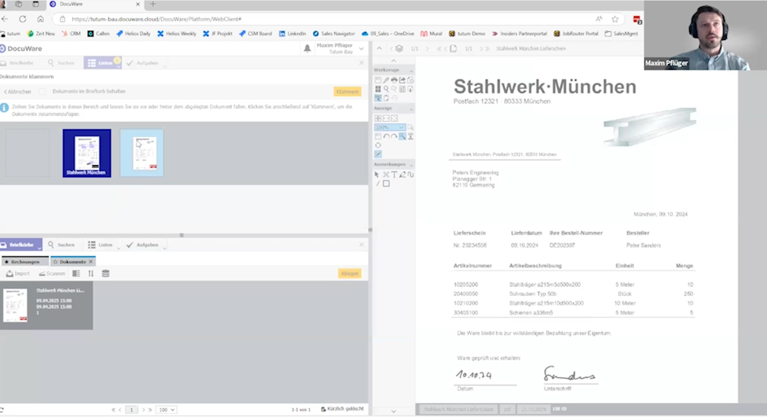 Screenshot Klammerfunktion 